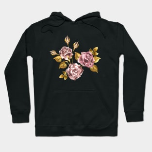 Small bouquet of pink gold roses Hoodie